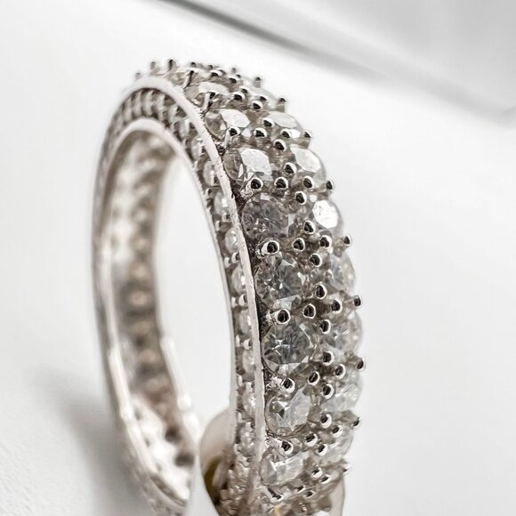 925 Sterling Sliver Moissanite Wedding Band Ring, 2.50ctw VVS Stones Jewelry Bir